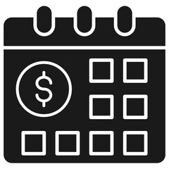 Budget Calendar Glyph Icon