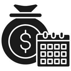 Budget Schedule Glyph Icon