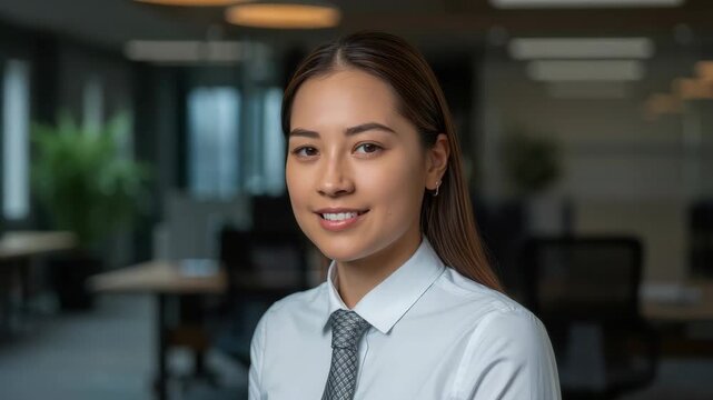 Young businesswoman office portrait professional smile corporate confident and approachable young