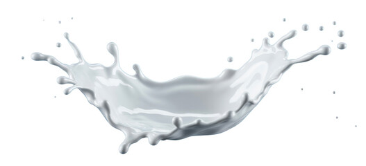 Captivating milk splash of white liquid against a vibrant blue background, showcasing fresh dairy and dynamic fluid motion.