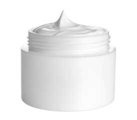 White Cosmetic Cream Jar Isolated on Background