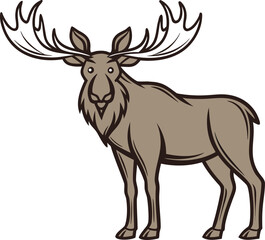 Obraz premium Moose single animal design. Moose wildlife animal illustration. Moose forest animal design. Moose nature animal illustration. Moose wild animal design. Moose north american animal. Moose woodland