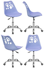 Real office chair photographed in studio and isolated with transparent background. High-quality furniture product photography in PNG format, ideal for office interior design, business presentations