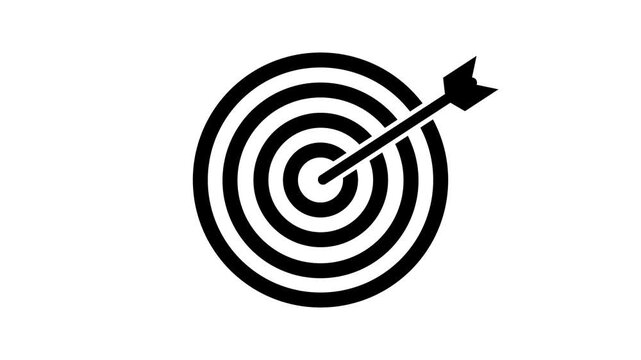 Business Target Success Concept with Arrow Hitting Bullseye Icon, arrow icon Isolated on White Background. 