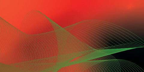 Abstract teal green and red shape gradient background with grainy noise texture