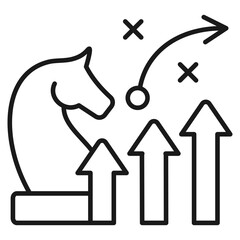 Growth Strategy Outline Icon Vector Illustration