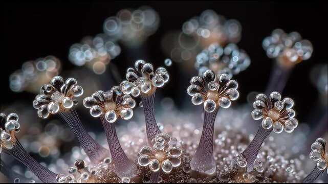 Extreme Macro View of Ephyra Formation at the Apex of Strobila Structure Resembling Microscopic Snowflakes