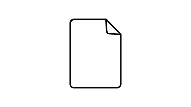 Animated document with pie chart report on white background