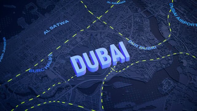 Dubai Urban Data Grid City Map Visualization