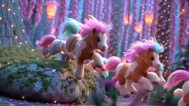 Enchanted Pony Party Parade Rainbow Forest Magic Adventure for Children