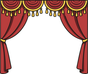 red stage curtains