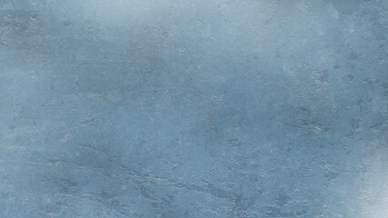 コンクリートや漆喰、石壁や土壁、または塗装された壁などの表面が風化や経年劣化などで掠れや剥がれ、傷がある状態をイメージした画像素材　背景・テクスチャー　16:9・8K UHDサイズ（7680 x 4320）ブルーグレー・青みがかった灰色