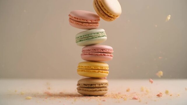 Falling Macarons Slow Motion