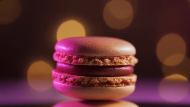 Shiny Rotating Macaron Close-up