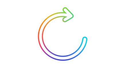 Fototapeta premium Colorful refresh loop arrow symbol representing continuous progress and circular motion with a