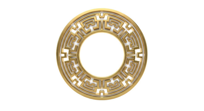 Circular Gold Meander Pattern Ornament