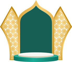 Islamic Podium Design with Geometric Pattern