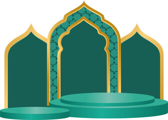 Islamic Podium Design with Geometric Pattern