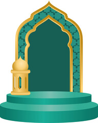 Islamic Podium Design with Geometric Pattern