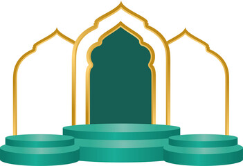 Islamic Podium Design with Geometric Pattern