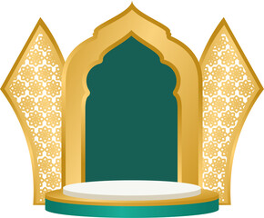 Islamic Podium Design with Geometric Pattern