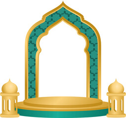 Islamic Podium Design with Geometric Pattern