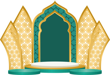 Islamic Podium Design with Geometric Pattern