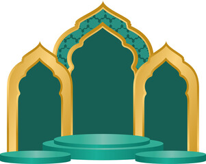 Islamic Podium Design with Geometric Pattern