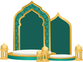 Islamic Podium Design with Geometric Pattern