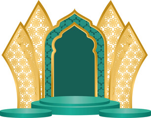Islamic Podium Design with Geometric Pattern