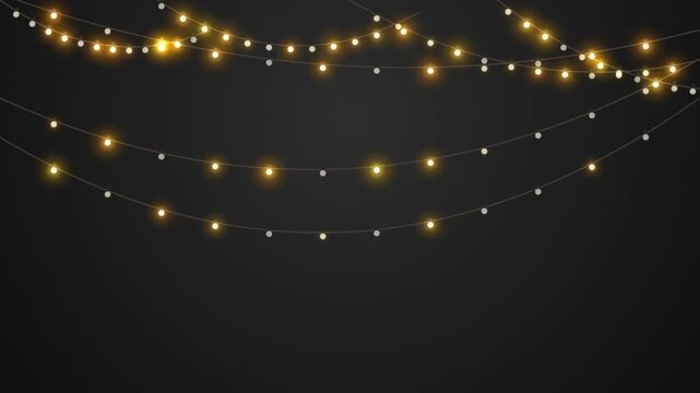 Hanging Warm Fairy String Lights Night Background Christmas lights 