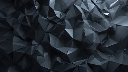 Obraz premium Abstract dark geometric texture with sharp edges and facets creating a dramatic visual effect.