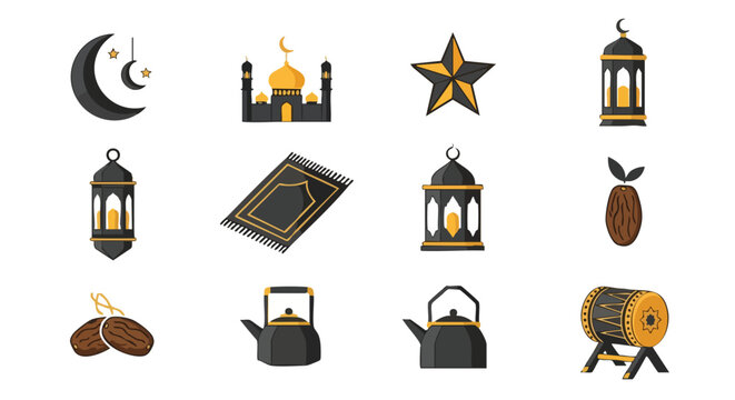 Symboles G&eacute;om&eacute;triques de F&ecirc;tes Islamiques or et Anthracite