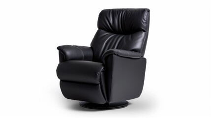 Fototapeta premium Comfortable Black Recliner Chair with Modern Design for Living Room or Home Theater Seating