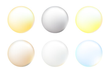 光沢のある立体グラデーションで仕上げた丸型シンプルバッジ背景セット