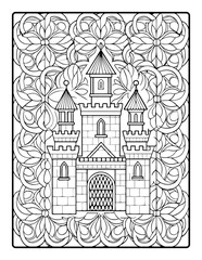 Naklejka premium Mandala Pattern High Quality Coloring Book Page