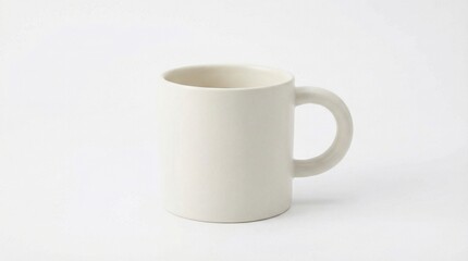 Fototapeta premium Ceramic mug minimalist clean studio lighting plain white background for branding