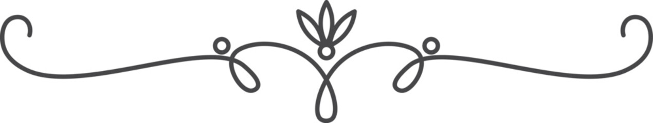 Elegant line divider. Decorative filigree fancy ornament