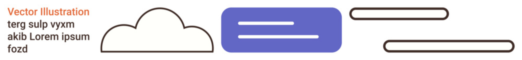 Obraz premium Cloud computing, data storage, technology, file sharing, digital communication, online services. Minimal cloud outline, data bar and text elements. Cloud computing and data storage concept