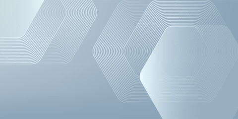 Abstract hexagon lines on gray background. Geometric stripe line art design modern