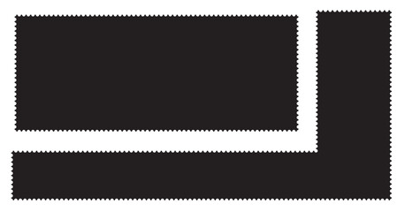 Obraz premium Black retro stamp silhouette collection. Postage label set isolated. Simple postal frame. triangle rectangle oval square circle sticker post template.