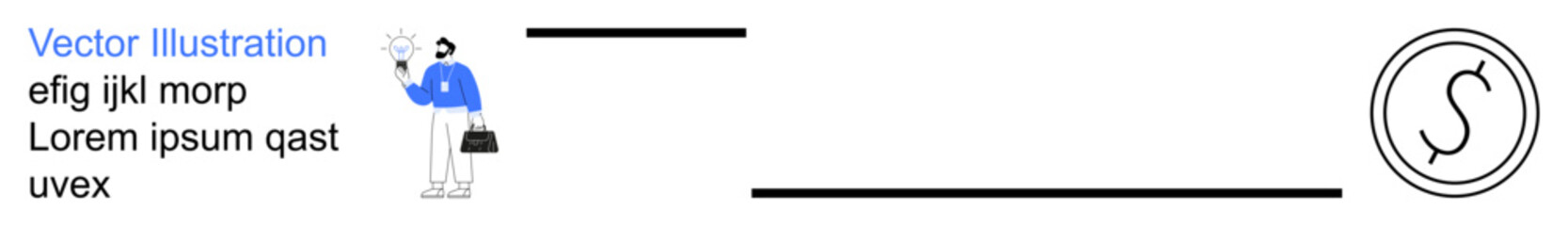 Obraz premium Digital branding, marketing, business identity, messaging communication, modern design, simplicity. Businessman holding a phone with a small bag. Digital branding and marketing concept