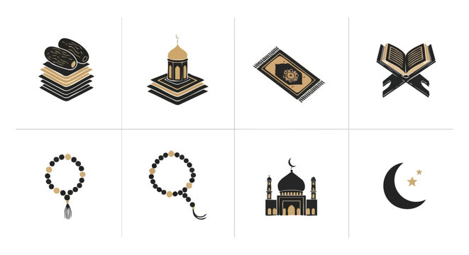 Ic&ocirc;nes Islamiques Duoton or Minimalistes