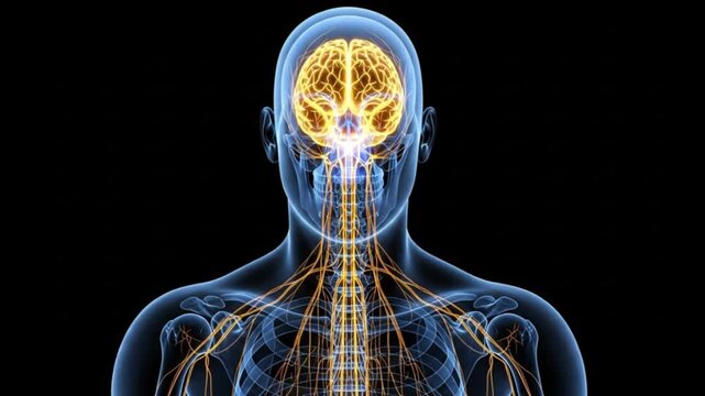 Human Nervous System Visualization Brain and Nerves Medical Animation