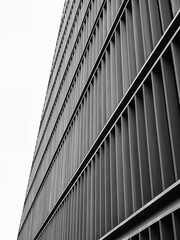 Architecture details Modern building Metal steel pattern  streamline facade Monochrome Grey texture