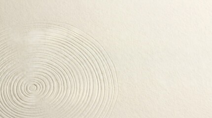 Minimalist Abstract Embossed Tree Rings Texture on Cream Paper Background with Copy Space