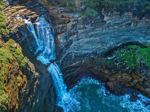 Aerial view of Waterfall Bluff on the Wild Coast Eastern Cape South Africa