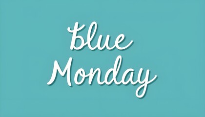 Obraz premium A blue background with the words Blue Monday written in white cursive font