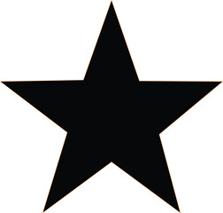 Obraz premium Solid black five point star icon for rating quality or favorite bookmark symbol.