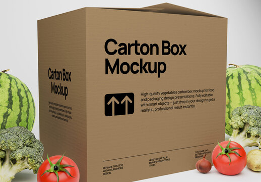 Vegetable Shipping Box Mockup